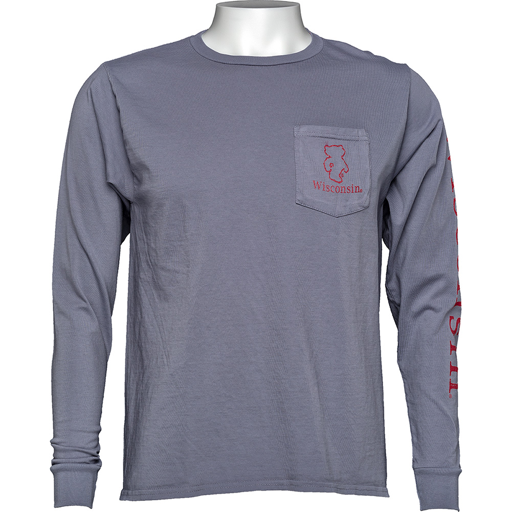 Blue 84 Bucky Badger Long Sleeve T-Shirt (Gray) | University Book Store